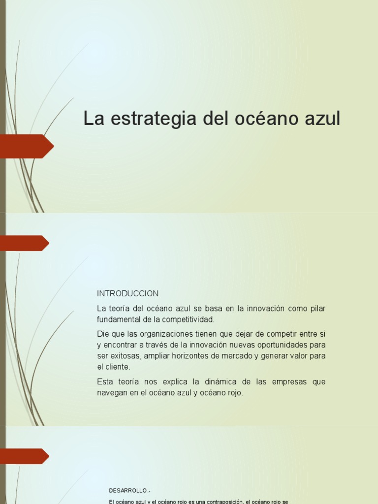 Diapo la estrategia del oceano azul pdf mercado econom a innovaci n