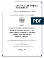 Relacion Entre El Clima Laboral y La Satisfaccion en El Trabajo