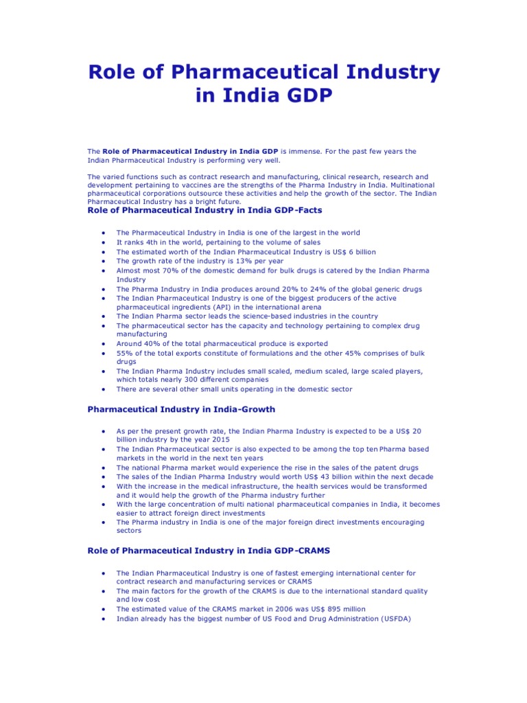 Various Sectors and The GDP | PDF | Pharmaceutical Industry | Consumer ...