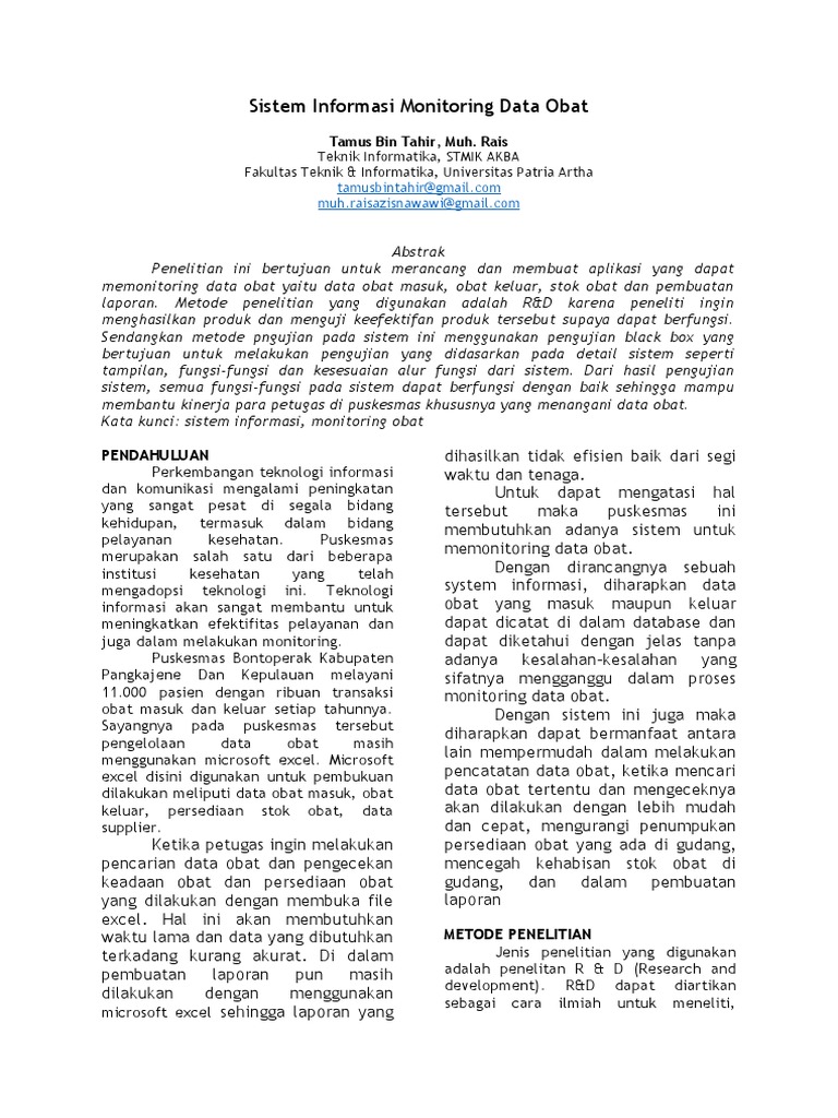Sistem Monitoring Data Obat Puskesmas | PDF | Bisnis | Komputer