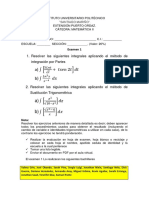 Evaluación de Integración Por Partes y Sustitución Trigonometrica (AV)