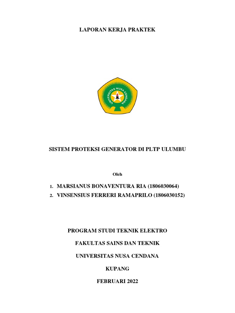 Sistem Proteksi Generator PLTP Ulumbu | PDF