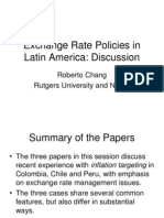 Exchange Rate Policies in Latin America: Discussion: Roberto Chang Rutgers University and NBER