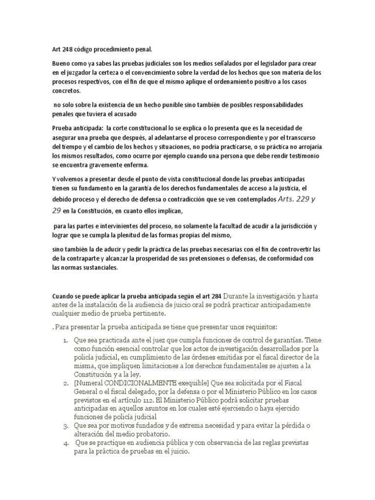 Art 248 c digo procedimiento penal pdf evidencia ley juez