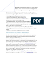 El Niño Con Problemas de Aprendizaje Específicos Presenta Patrones Poco Usuales