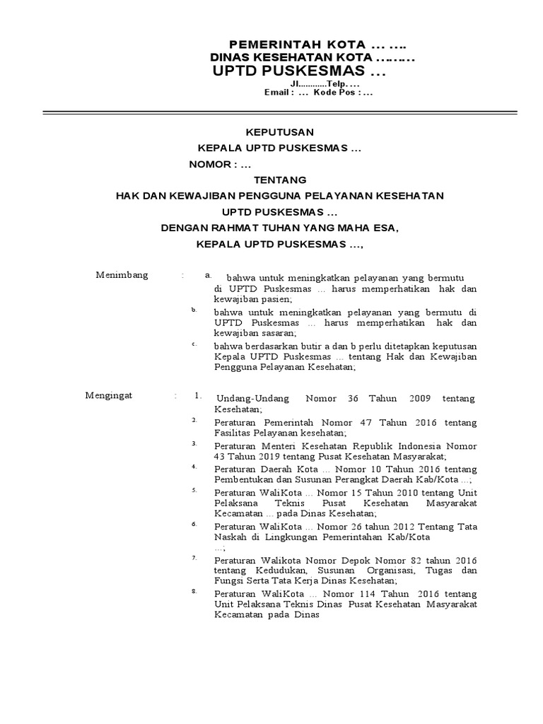 Contoh SK - HAK - DAN - KEWAJIBAN | PDF