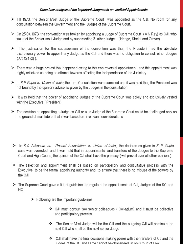 Judicial Appointments in India PDF Supreme Court Of The United States Justice