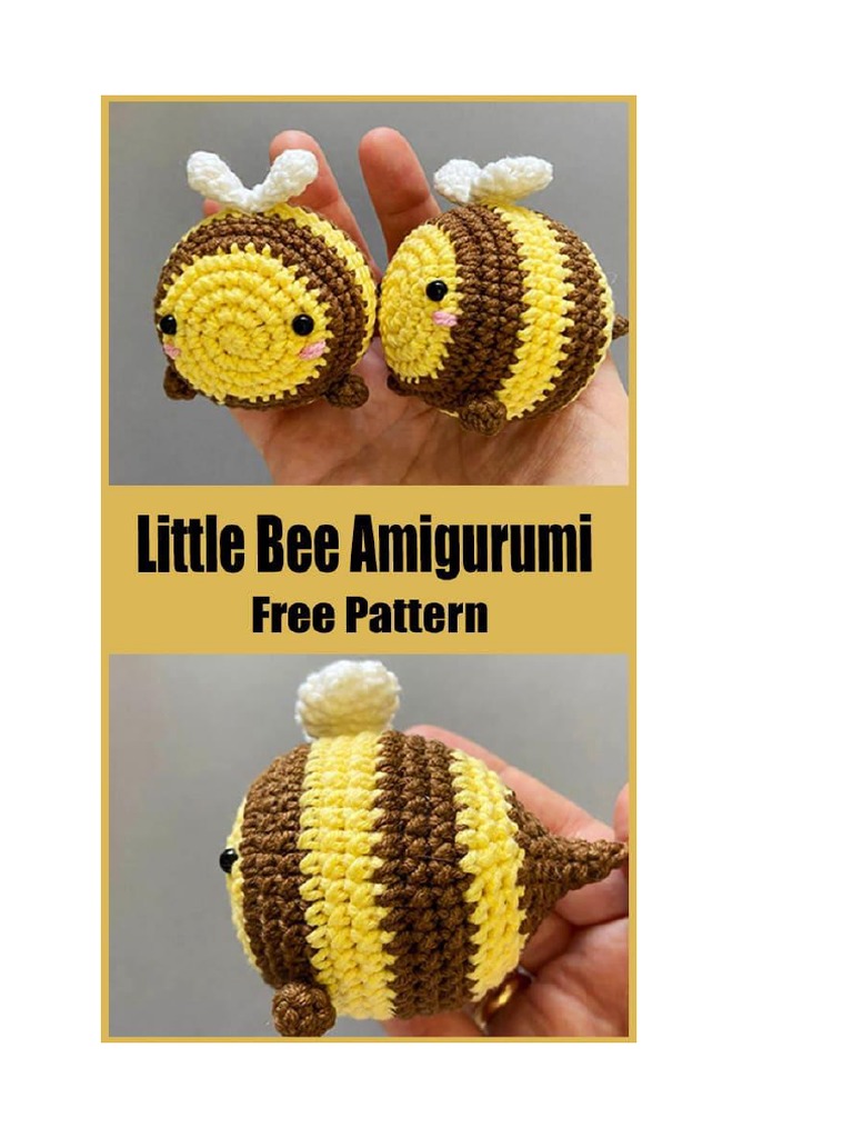 Crochet Bee Keychain Amigurumi Pattern PDF Crochet Amigurumi