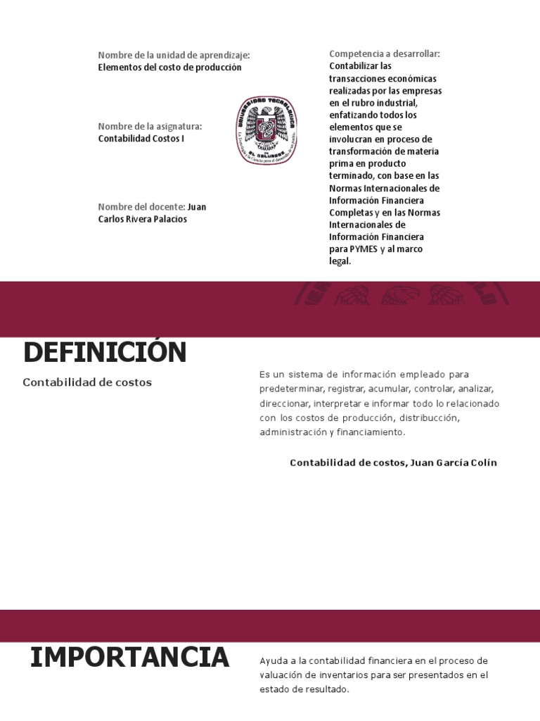 Generalidades y Naturaleza de Los Costos | PDF | Costo | Contabilidad