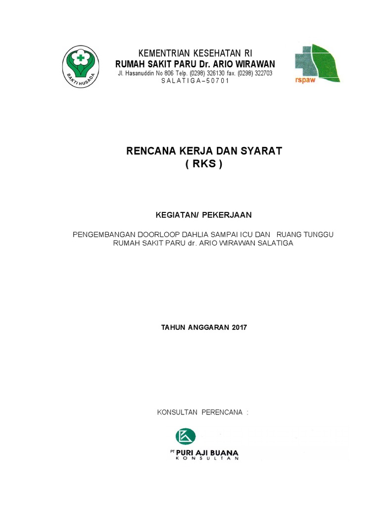 RKS Pengembangan Ruang di RSPAW Salatiga | PDF