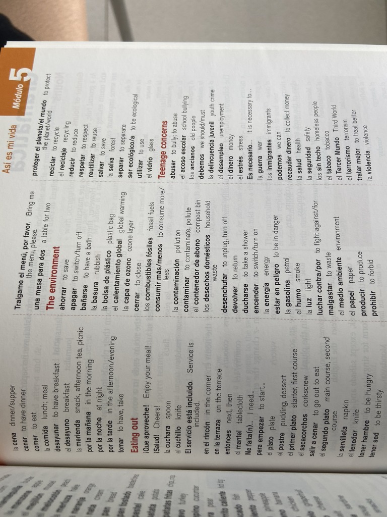 Vocab 1 Spanish B SL | PDF