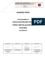 PR-SANPED-002-Excavacion de Hoyo para Instalacion de Postes