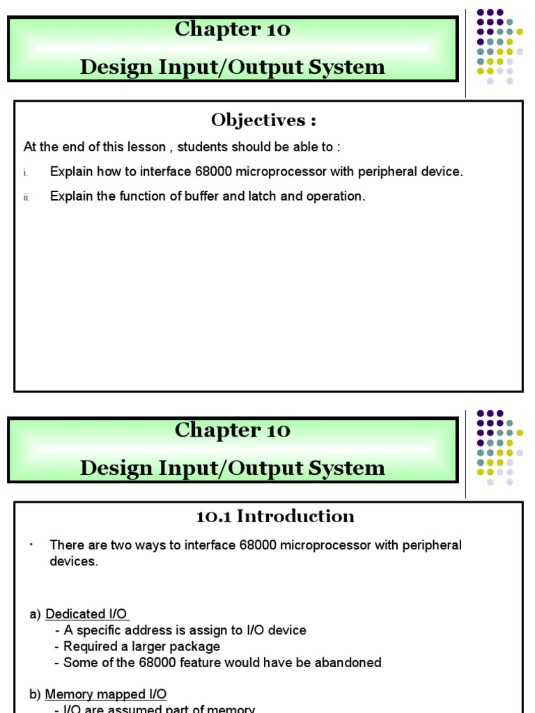 68000 Microprocessor I/O System Design | PDF | Input/Output ...