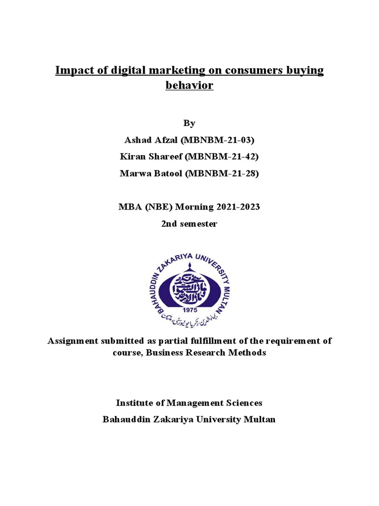 BRM Research Article Final 1 | PDF | Digital Marketing | Advertising