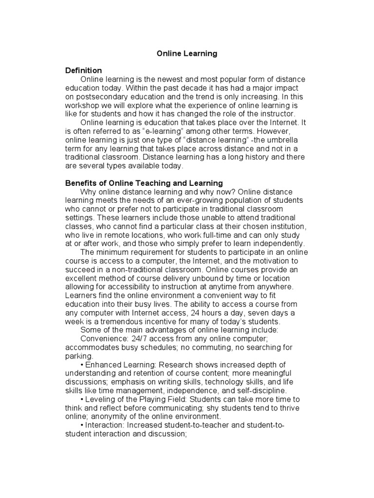 Online Learning Activities | PDF | Distance Education | Learning