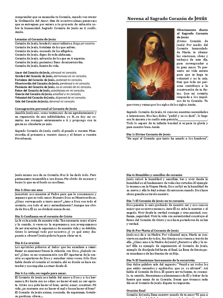 Novena Al Sagrado Corazón de Jesús | PDF | Cristo (título) | eucaristía