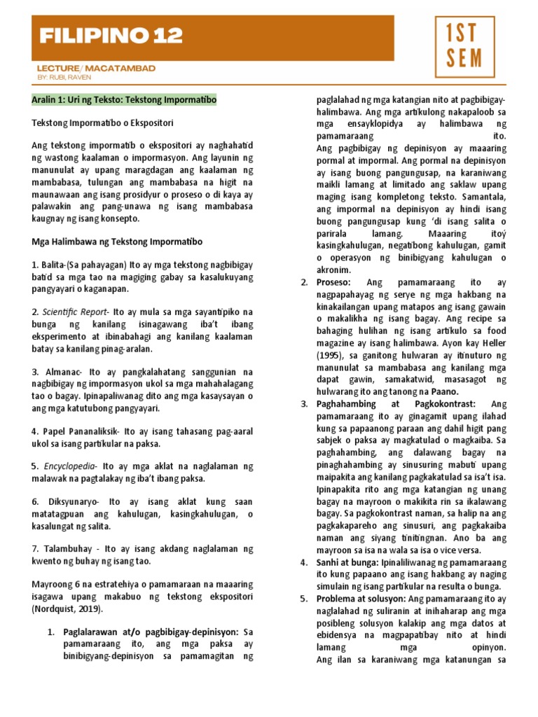 1st Semester (Digital Notebook - Filipino 12) | PDF