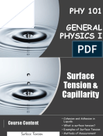 Phy 101 Surface Tension and Capillary Effect