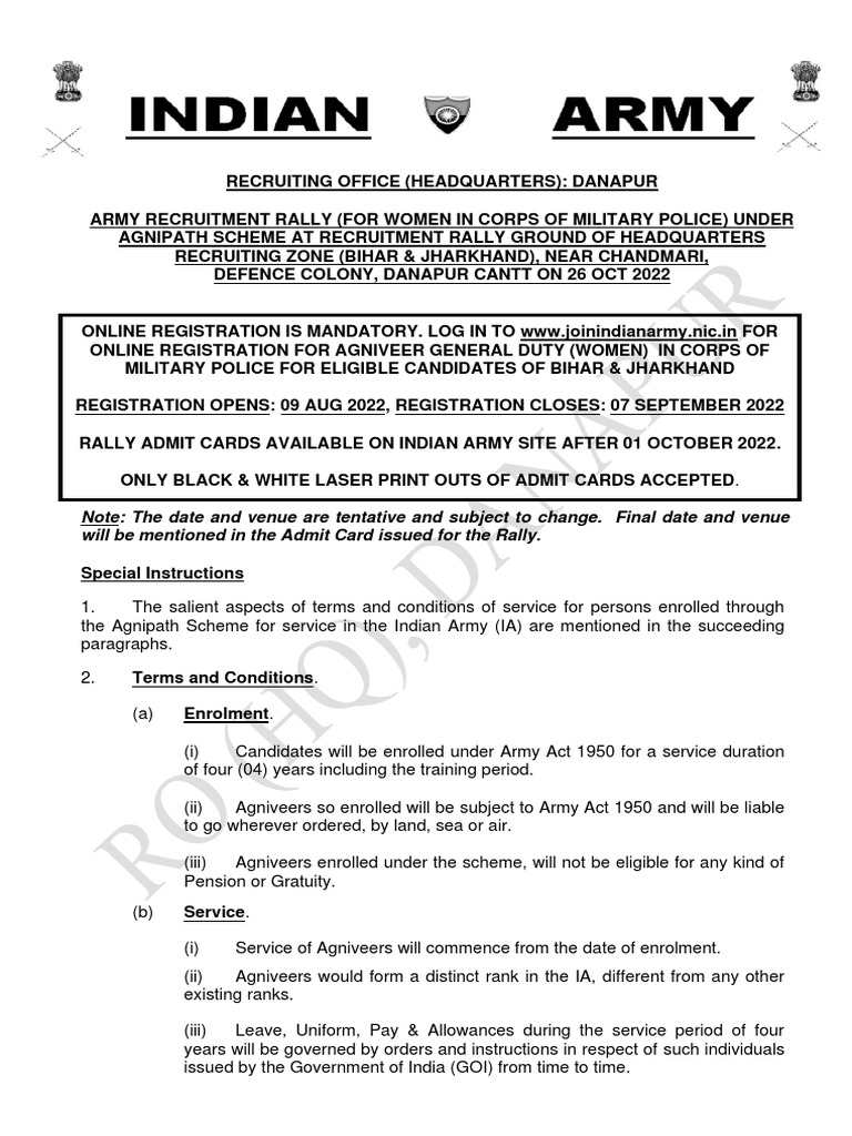 Army Rally Women Danapur | PDF | Interest | Physical Examination