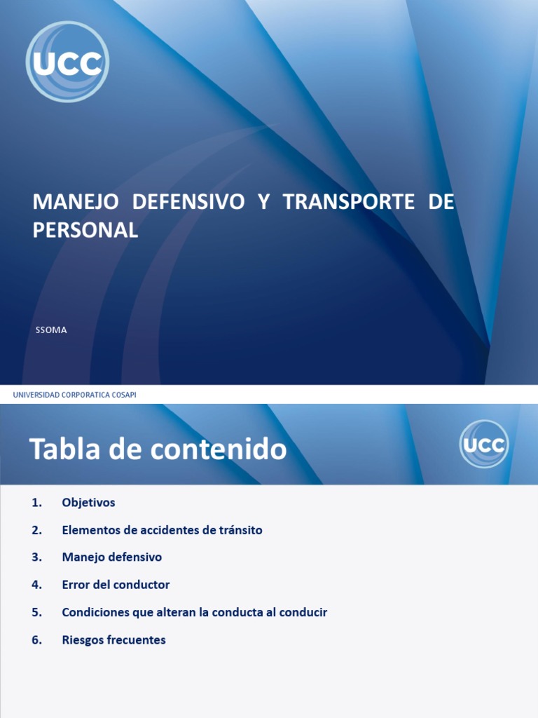 Manejo Defensivo y Transporte Seguro | PDF | Transporte | Accidente de ...
