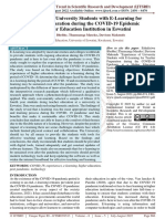 Experiences of University Students With E Learning For Teacher Preparation During The COVID 19 Epidemic at A Higher Education Institution in Eswatini