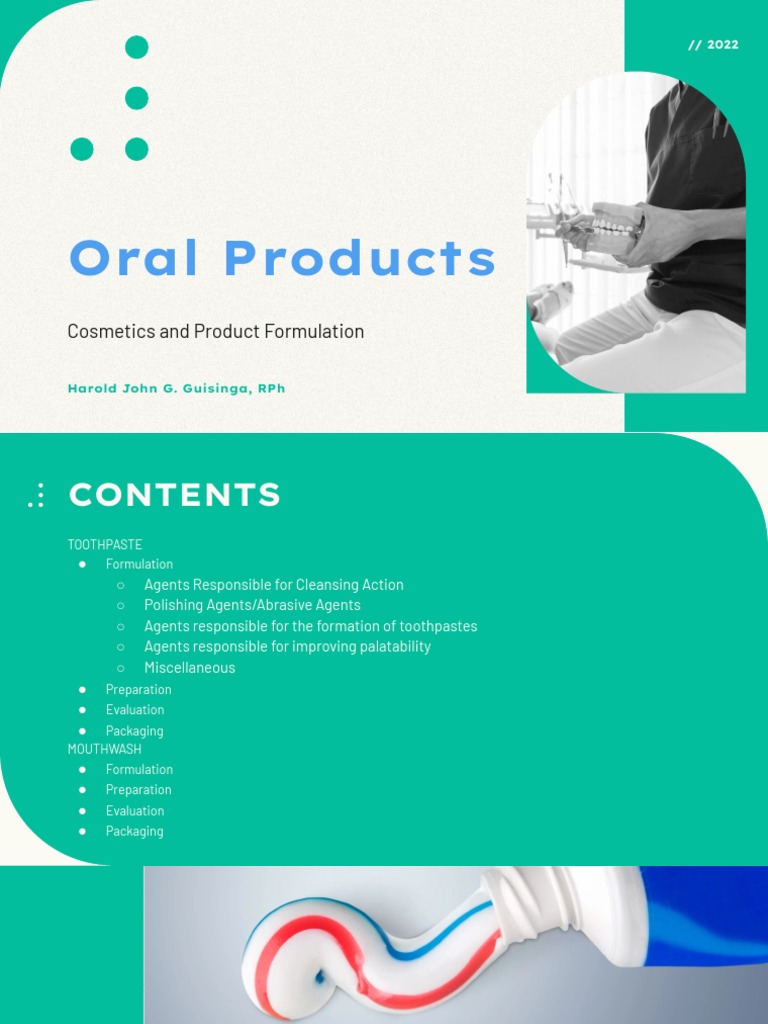 Oral Care Product Formulation Guide | PDF | Surfactant | Tooth Enamel