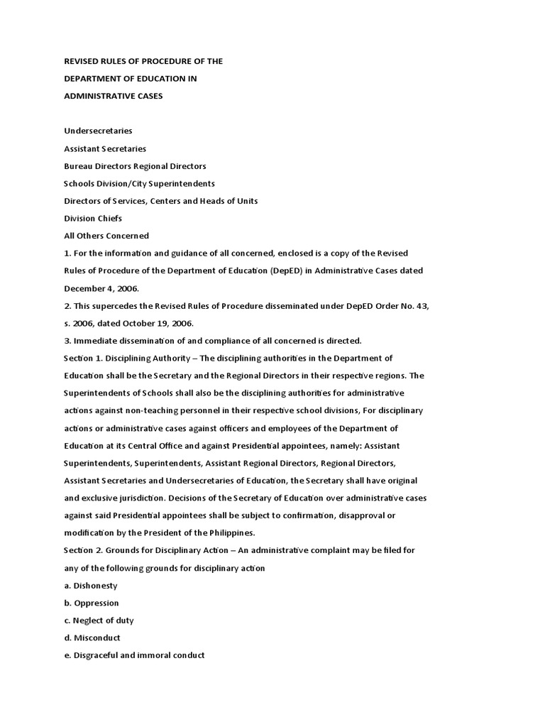 Revised rules of procedure of the pdf affidavit witness
