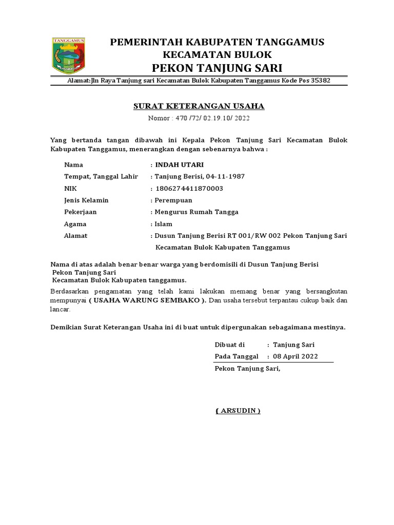 Surat Izin Usaha | PDF