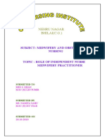 Role of Midwifery Nurse