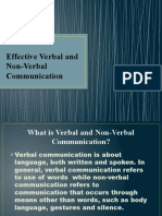 Effective Verbal and Nonverbal Communication