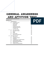 General Awareness and Aptitude Test Questions