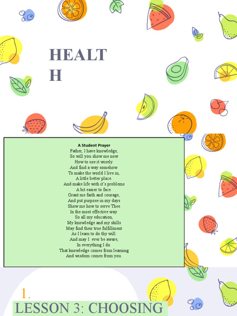 Lesson 3 Health | PDF | Wellness | Lifestyle