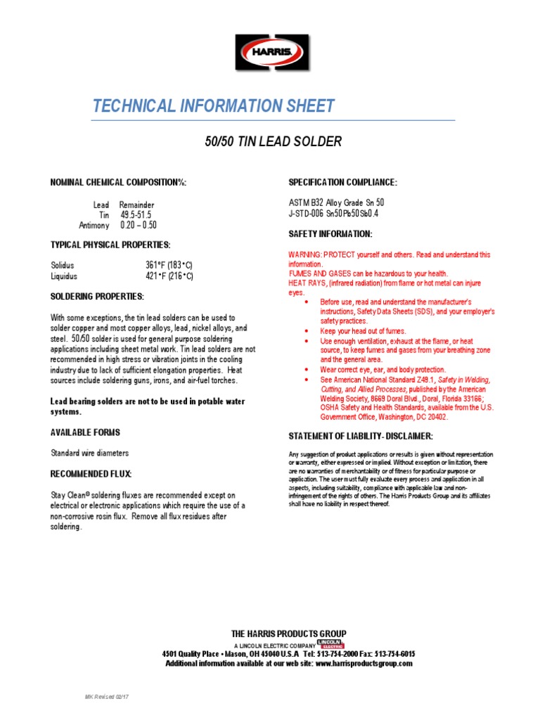 50 50spec | PDF | Soldering | Solder