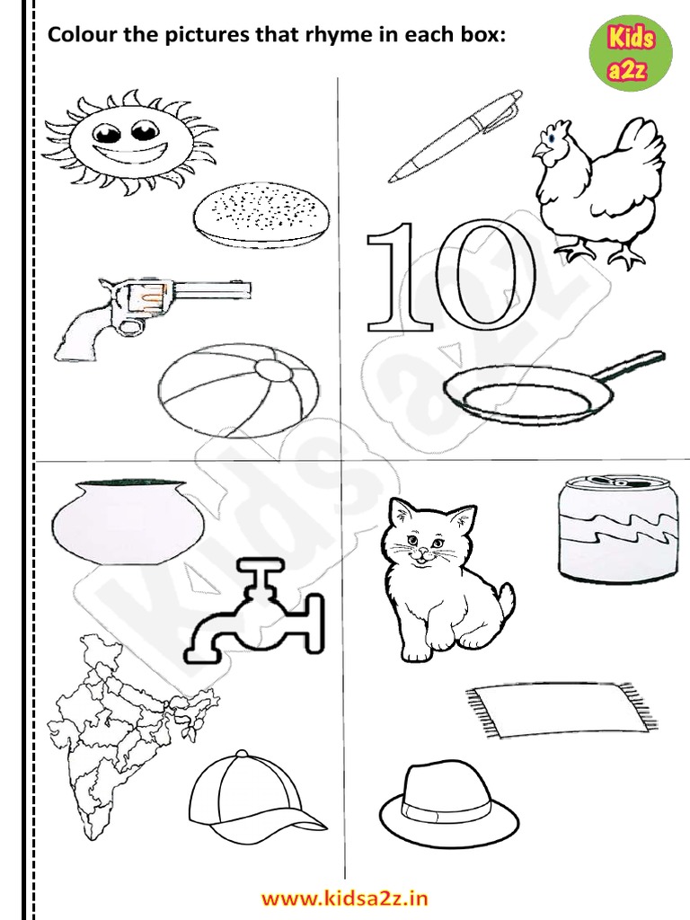 Ukg English Worksheet Rhyming Words 2 PDF