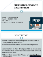 Characteristics of Good Tax System