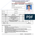 MDU Rohtak BCA 3rd Sem Admit Card