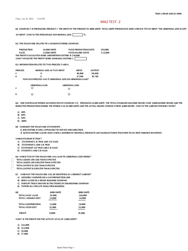 Ma2 Test 2 | PDF