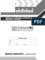 CONTABILIDAD, Módulo III - Nóminas, Control de Efectivo y Costos - 2020-2