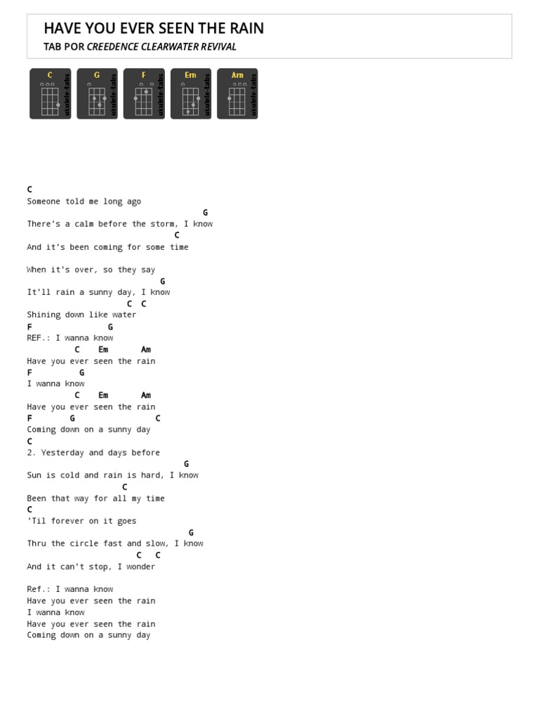Have You Ever Seen the Rain Chords | PDF