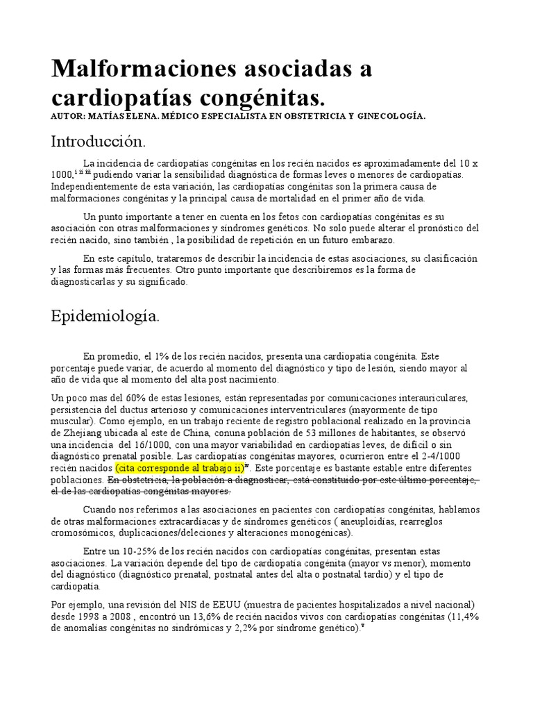 Malf Card Asoc - M Elena | PDF | Síndrome de Down | Defecto cardiaco ...