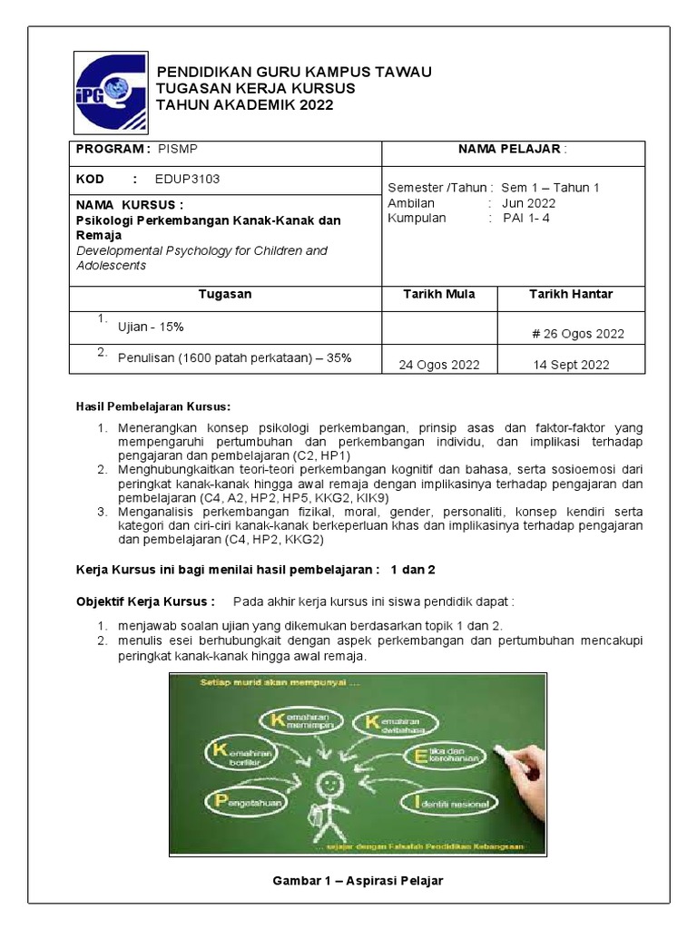 Laporan Psikologi Perkembangan EDUP3103 | PDF