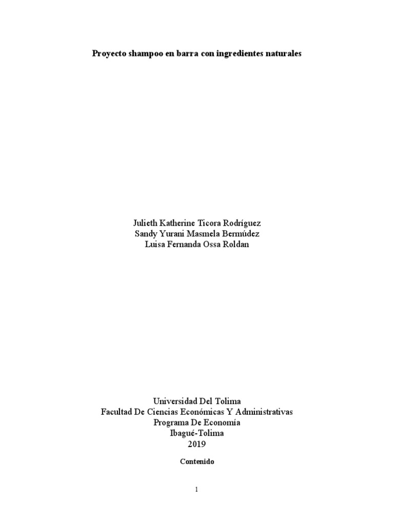 Shampoo en Barra Entrega Final PDF Monopolio Mercado (economía)