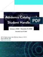 Academic Catalog and Student Handbook 2022 Updates