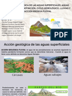 Accion Geologica de Las Aguas Superficiales, Aguas Subterraneas, Definicion, Ciclo Hidrologico, Lluvias y Accion Erosiva Fluvial