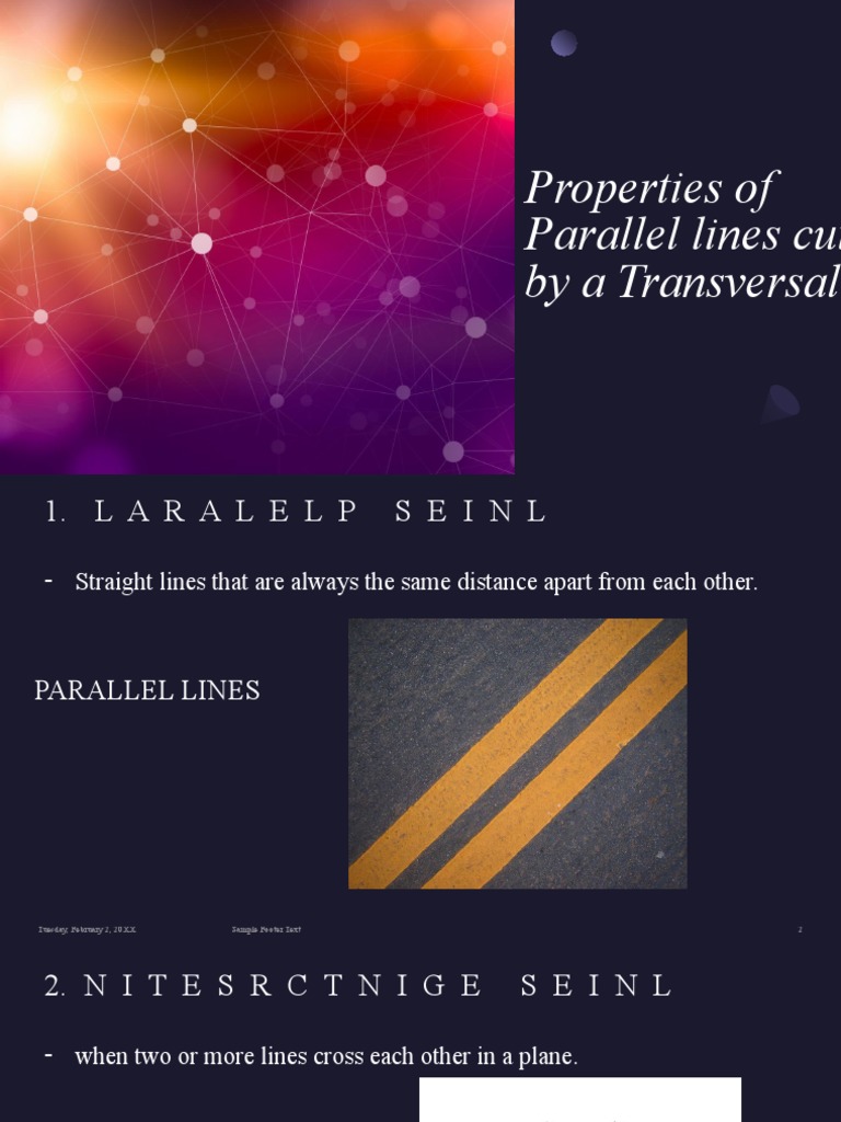 Properties of Parallel Lines & Transversals | PDF | Geometry ...