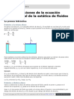Ecuación estática fluidos aplicaciones