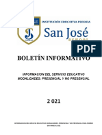 Boletin Informativo Del Servicio Educativo 2021