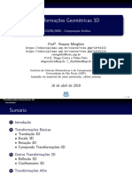 Transformações 3D: Translação, Escala e Rotação