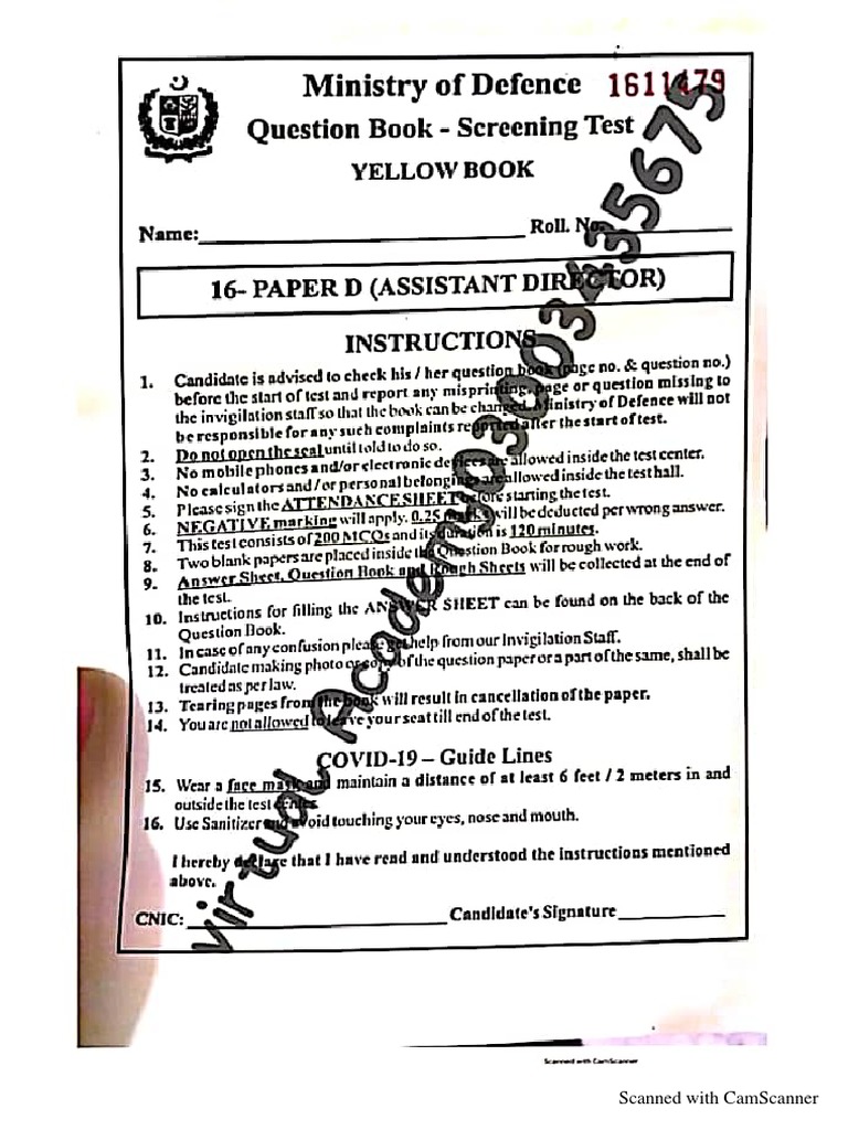 Assistant Director Paper 2021 MOD | PDF