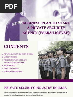 Business Plan to Start a Private Security Agency Psara License